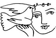 Zeichnung: Mädchen mit Taube.